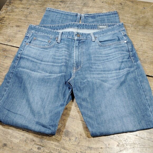 Bonobos Jeans 36 x 34 Blue Stretch Denim Straight Leg ATHLETIC Fit - Picture 1 of 14